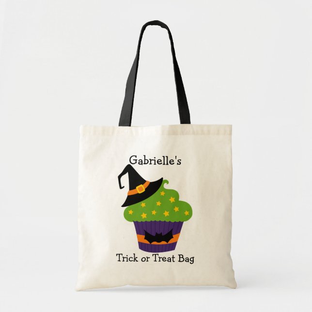 Bolsa Tote Truque personalizado personalizado de Halloween ou (Frente)