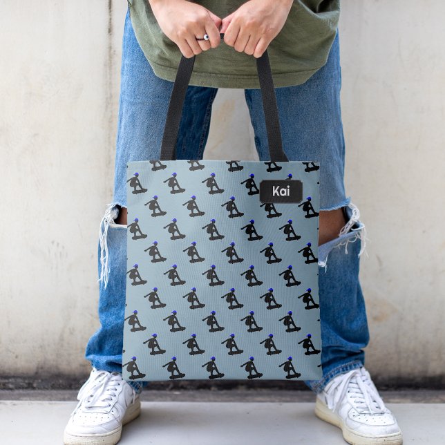 Bolsa Tote Truques de patinação no skate - qualquer nome / in (Criador carregado)