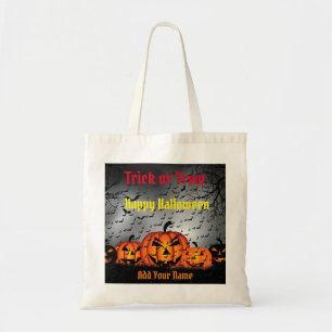 Bolsa Tote Truques ou ameaças Felizes Halloween