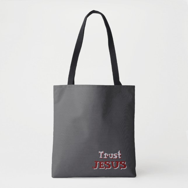 Bolsa Tote "Trust Jesus", Cinzas cristãs de citação (Frente)