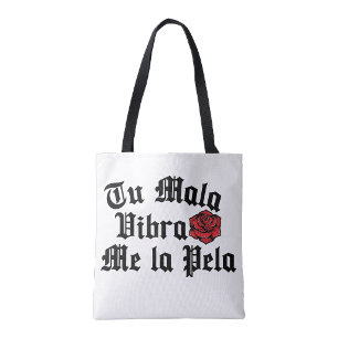 Bolsa Tote Tu mala vibra me la pela sacola de compras