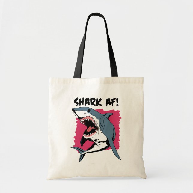 Bolsa Tote Tubarão AF! | Tubarões Design | Tubarão (Frente)