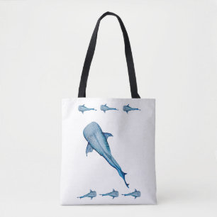Bolsa Tote Tubarão-baleia-aquarela