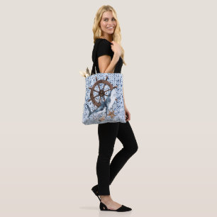 Bolsa Tote Tubarão e volante do navio