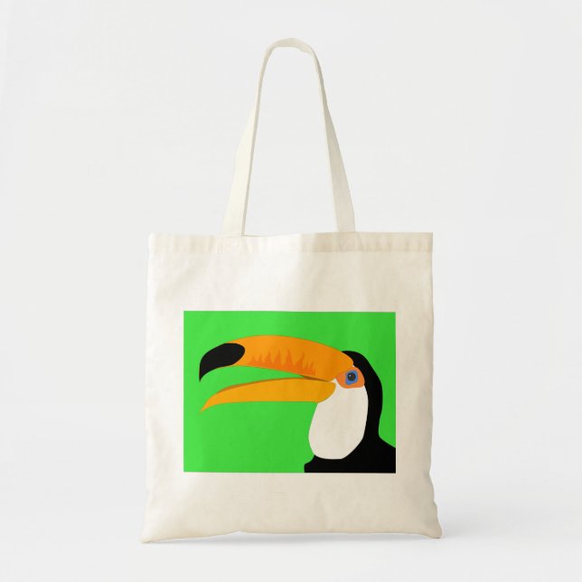 Bolsa Tote Tucano de desenho animado engraçado sorrindo (Frente)