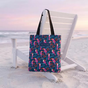 Bolsa Tote Tucanos rosa brilhante e brincalhões