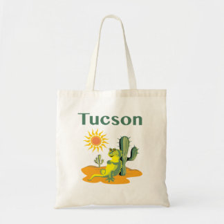 Bolsa Tote Tucson Arizona Lizard sob Saguaro