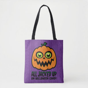 Bolsa Tote Tudo levantado no Halloween Candy Jack-O-Lanterna