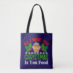 Bolsa Tote Tudo o que quero no Natal é a sua Comida 83543