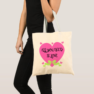 Bolsa Tote Tudo o que Você Precisa É Amor – Design de Coração