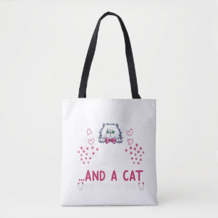 Bolsa Tote tudo que eu preciso é amor por gatos design de g