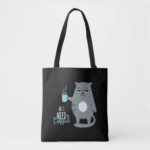Bolsa Tote Tudo que preciso é café e meu gato