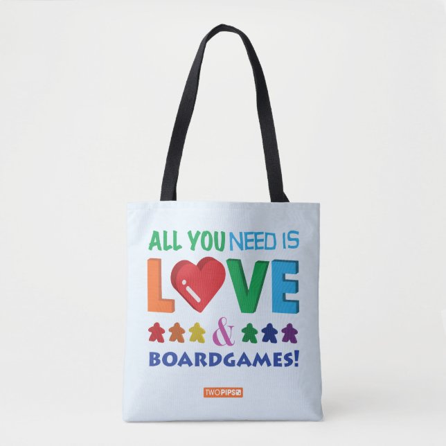 Bolsa Tote Tudo que você precisa é amor & Boardgames! (Frente)