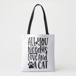 Bolsa Tote Tudo que você precisa é amor e um gato