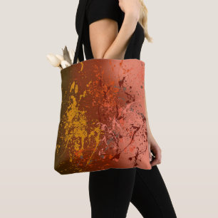 Bolsa Tote Tufão de Pêssego: Arte abstrata de respingos