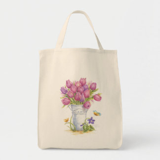 Bolsa Tote Tulip Florist Pail Grocery Tote Bag