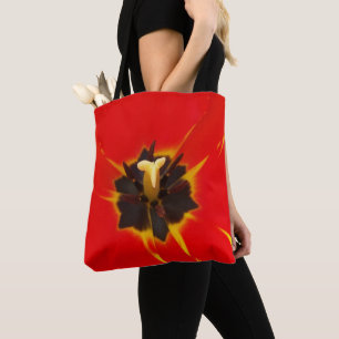 Bolsa Tote tulipa amarela vermelha