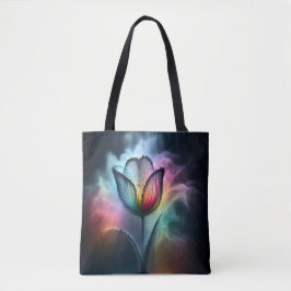 Bolsa Tote Tulipa Arco-Íris Com Gotas-Arco