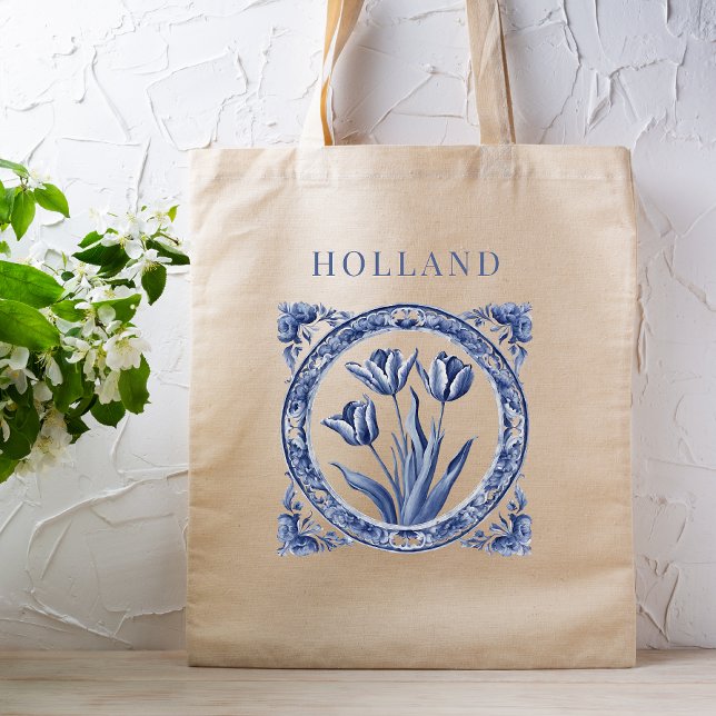 Bolsa Tote Tulipa Azul Delft Holanda  (Criador carregado)