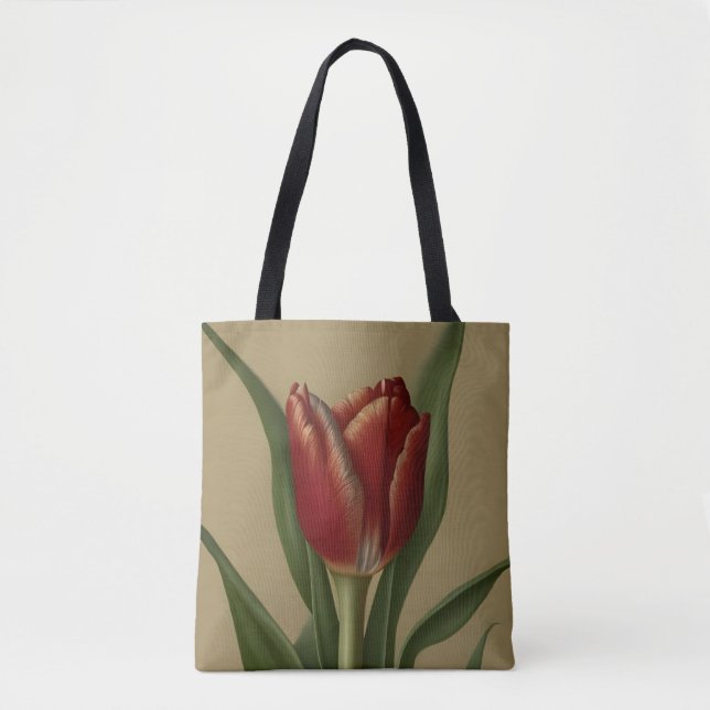 Bolsa Tote Tulipa Vermelha chique Adorável (Frente)