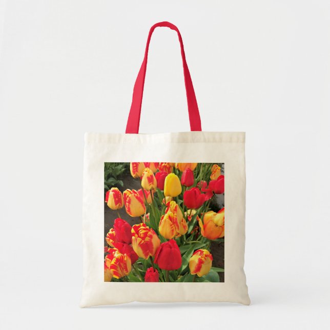 Bolsa Tote Tulipas Amarelas e Vermelhas (Frente)