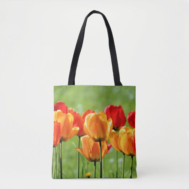 Bolsa Tote Tulipas Amarelas E Vermelhas (Frente)