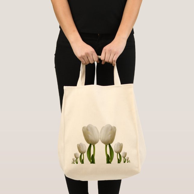 Bolsa Tote Tulipas brancas (Frente (produto))