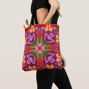 Bolsa Tote Tulipas Coloridas Caleidoscópio