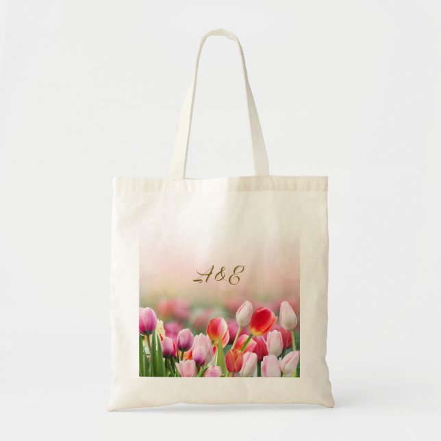 Bolsa Tote Tulipas Coloridas Elegantes (Frente)