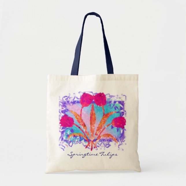 Bolsa Tote Tulipas da primavera (Frente)