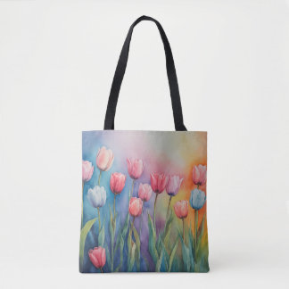 Bolsa Tote Tulipas do Flor Pastel