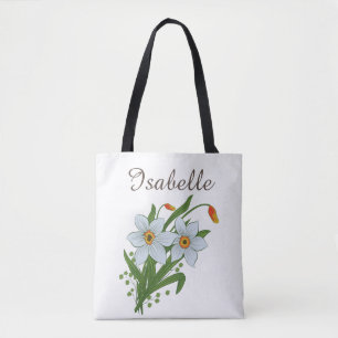 Bolsa Tote Tulipas e Flores de Narcisos