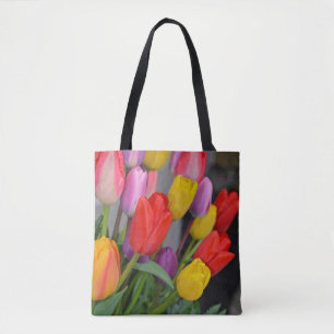 Bolsa Tote Tulipas primavera coloridas