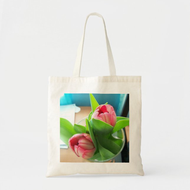 Bolsa Tote Tulipas rosa para desktop (Frente)