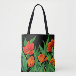 Bolsa Tote Tulipas vermelhas