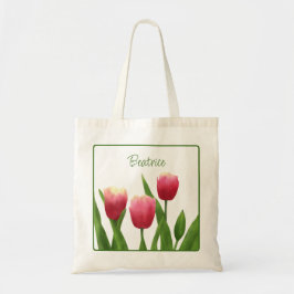 Bolsa Tote Tulipas Vermelhas com Greenery
