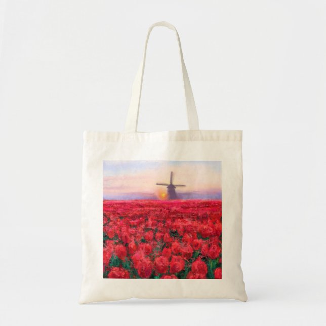 Bolsa Tote Tulips Field Tote Bag - Primavera nos Países Baixo (Frente)