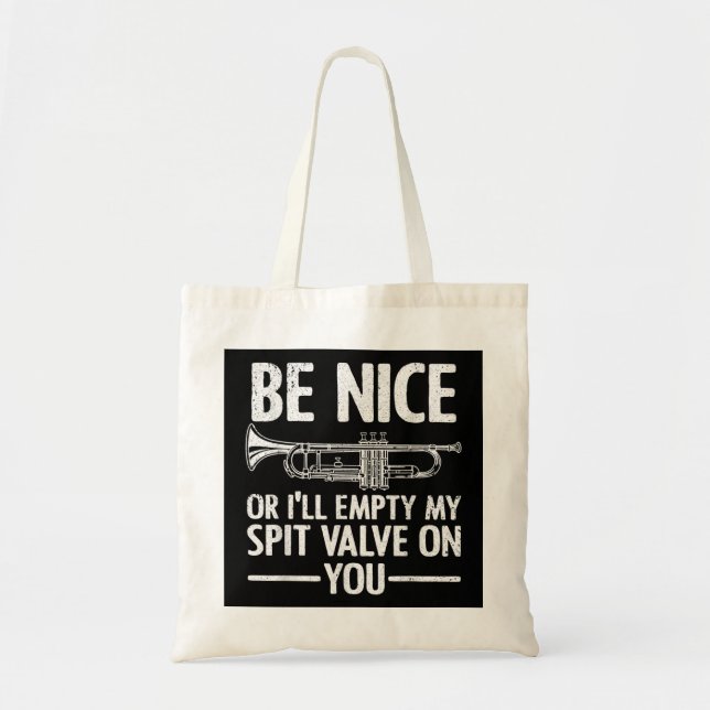 Bolsa Tote Tumpete Engraçado Para Homens, Instrumento Musical (Frente)