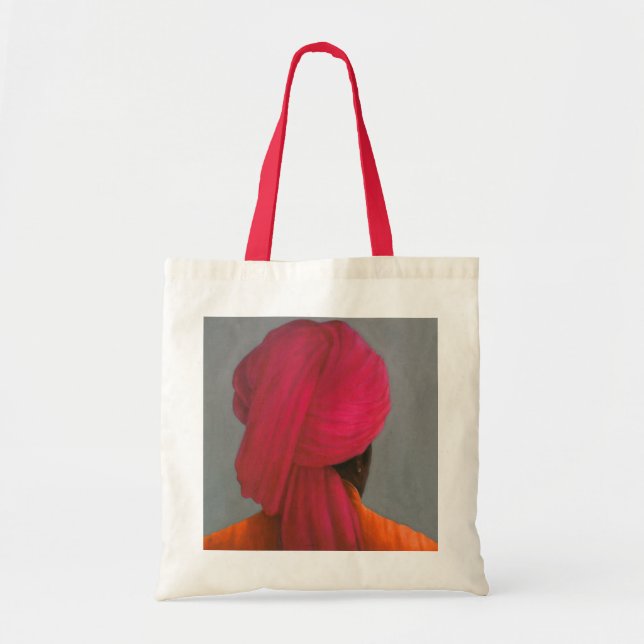 Bolsa Tote Turbante cor-de-rosa (Frente)