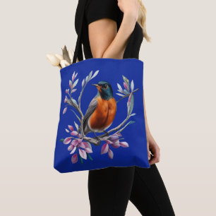 Bolsa Tote Turdus migratorius Cercado Por Laurel De Montanha