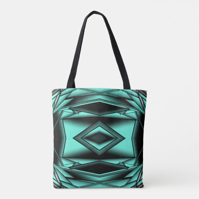 Bolsa Tote Turim Branco Negro Ombre Abstrato Arte Moderna (Verso)