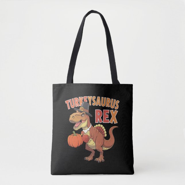 Bolsa Tote Turkeysaurus Rex Dab Turquia Dino Toddler Boys (Frente)