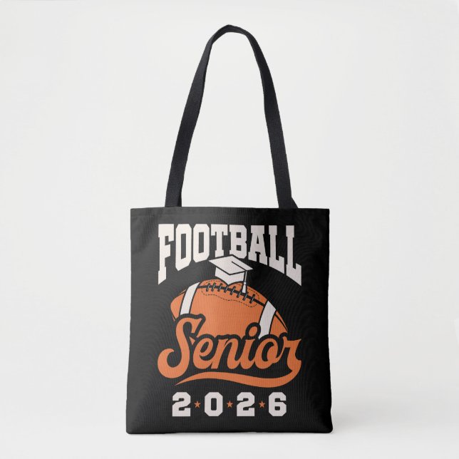 Bolsa Tote Turma sênior de futebol de 2026 se formando (Frente)