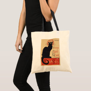 Bolsa Tote Turnê do Gato Preto Vintage Black Cat Art Nouveau