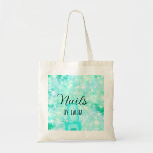 Bolsa Tote Turquesa azul-água ágata unha aqua adicionar nome