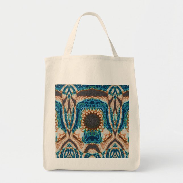 Bolsa Tote Turquesa Dourada Sun Sudoeste Arte (Frente)