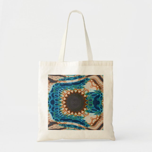 Bolsa Tote Turquesa Dourada Sun Sudoeste Arte (Frente)