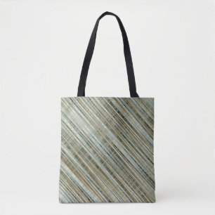 Bolsa Tote Turquesa e Dourado padrão riscado