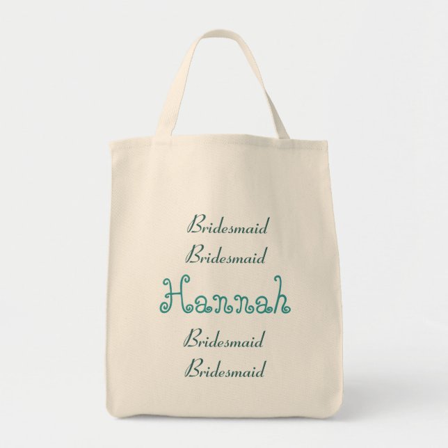 Bolsa Tote Turquesa e saco branco do casamento da dama de (Frente)