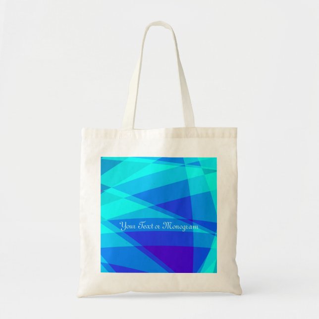 Bolsa Tote Turquesa Geométrica Moderna Azul (Frente)